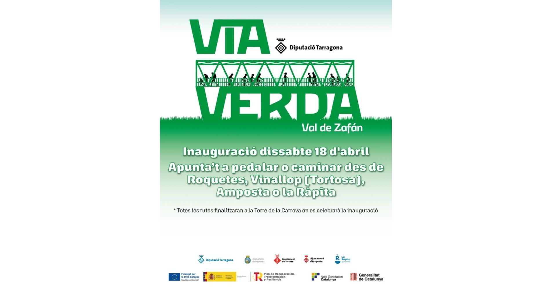 Inauguració de la via verda Val de Zafán entre Roquetes, Vinallop, Amposta i La Ràpita Inauguració de la via verda Val de Zafán entre Roquetes, Vinallop, Amposta i La Ràpita