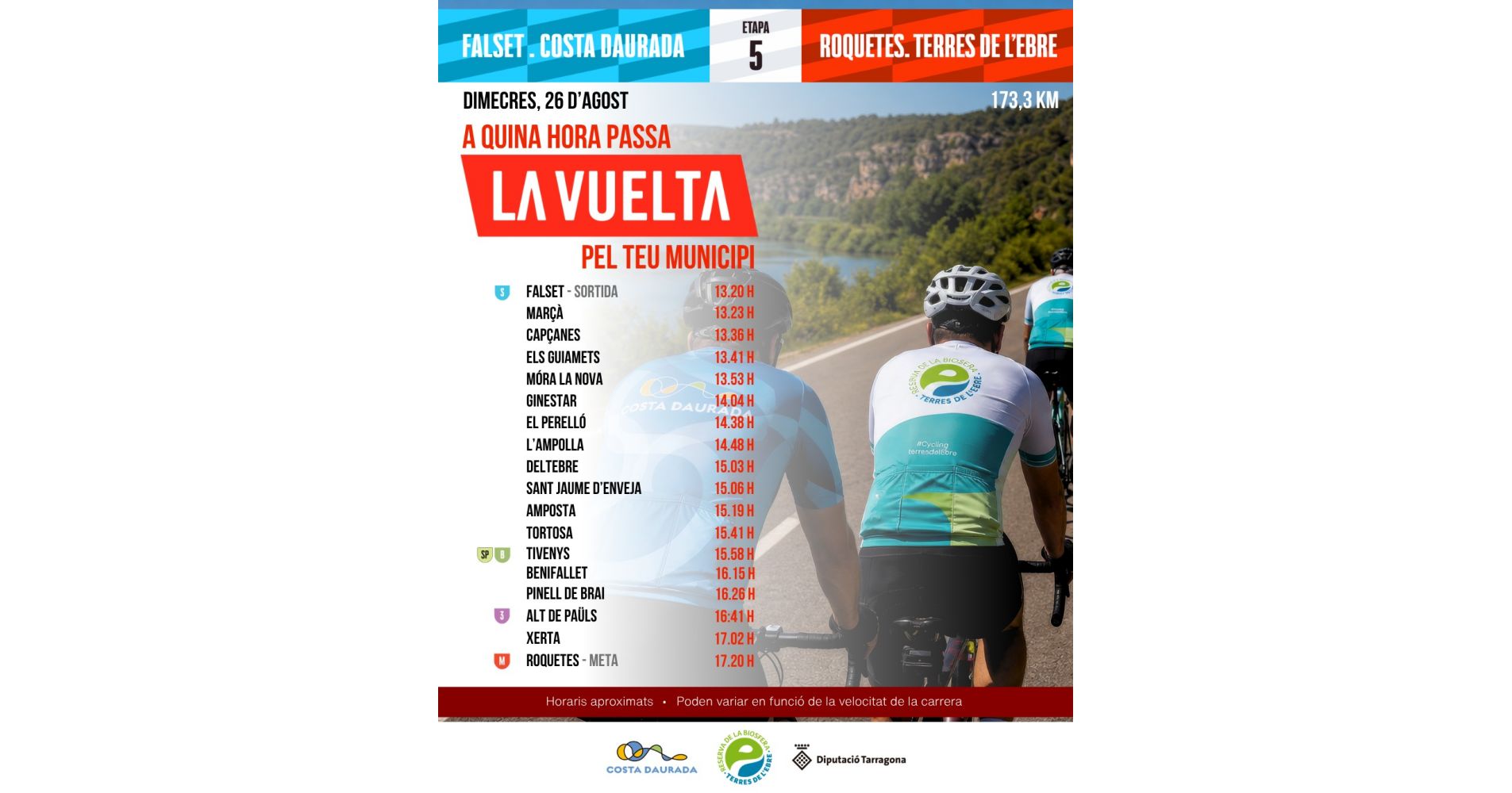 Etapa 5 de La Vuelta: Falset - Roquetes Etapa 5 de La Vuelta: Falset - Roquetes