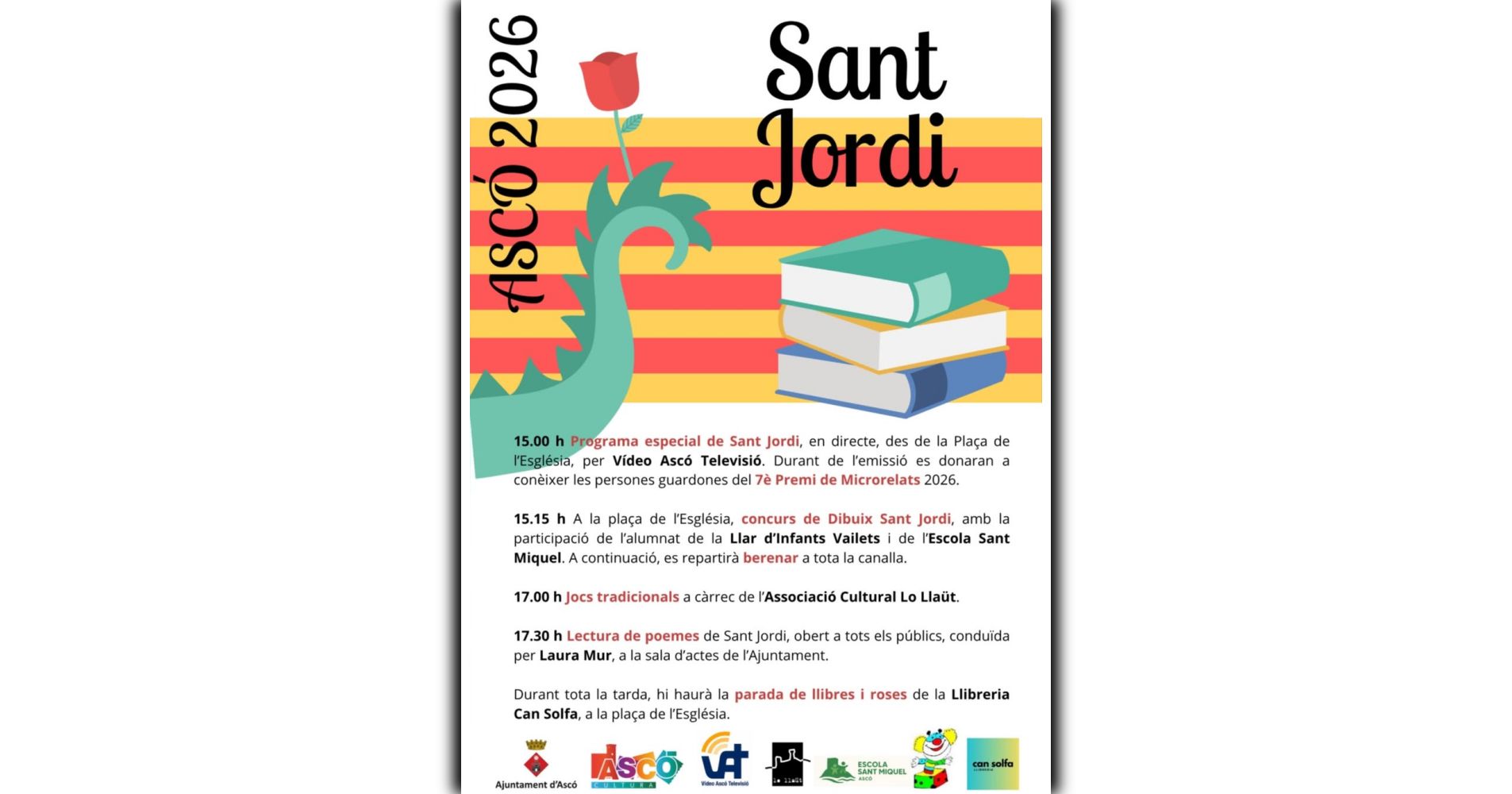 Sant Jordi 2026 a Ascó Sant Jordi 2026 a Ascó