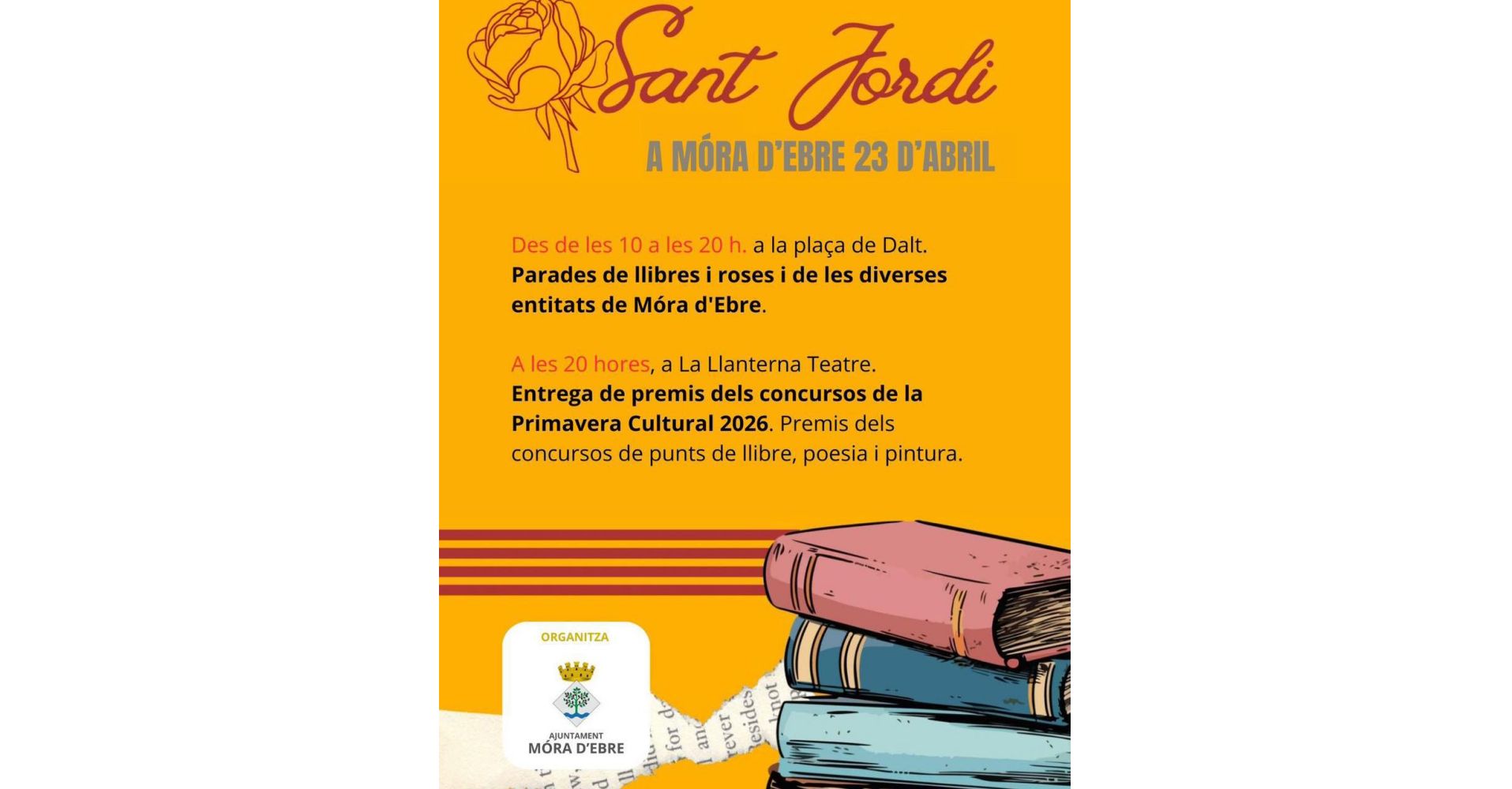 Sant Jordi 2026 a Alcanar i Les Cases d’Alcanar Sant Jordi 2026 a Alcanar i Les Cases d’Alcanar