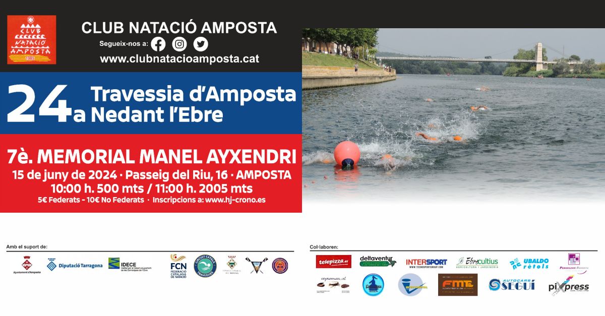 24a Travesia de Amposta nadando el Ebro y 7 Memorial Manel Ayxendri