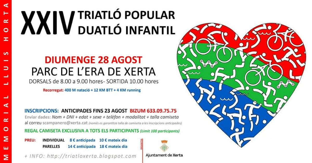 XXIV Triatln popular de Xerta i duatln infantil. Memorial Llus Horta