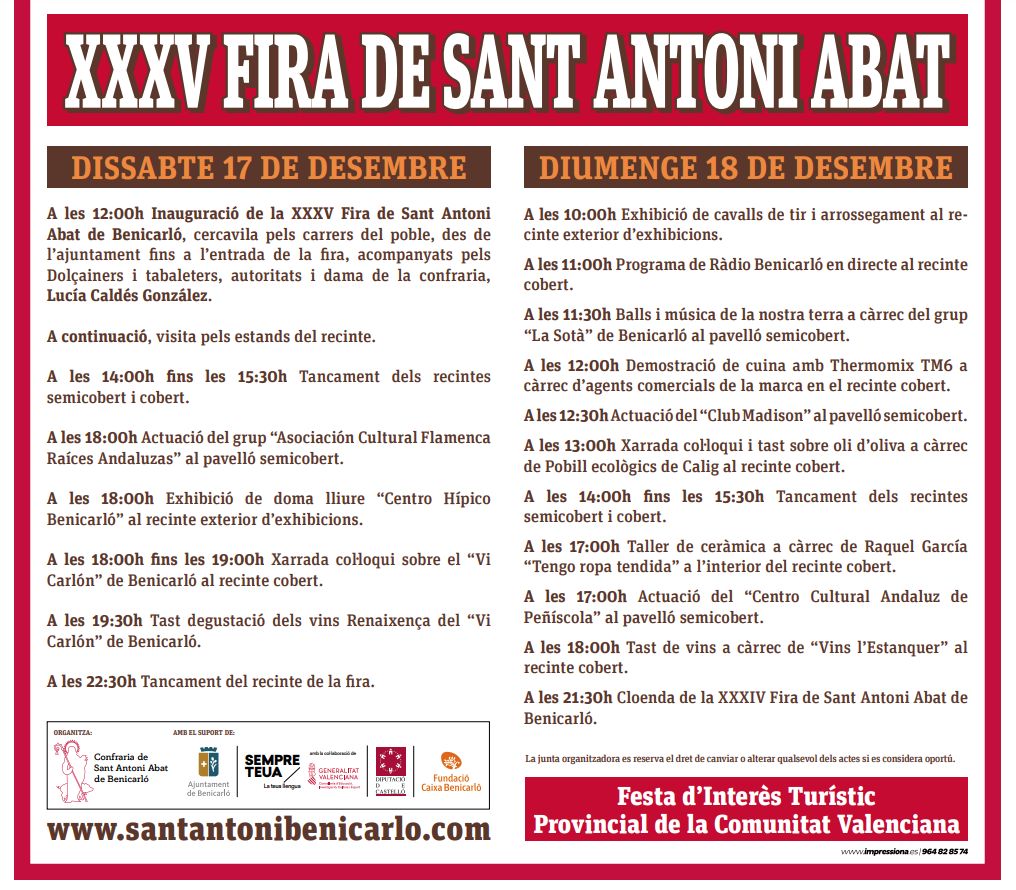 XXXV Fira de Sant Antoni Abat - Benicarl