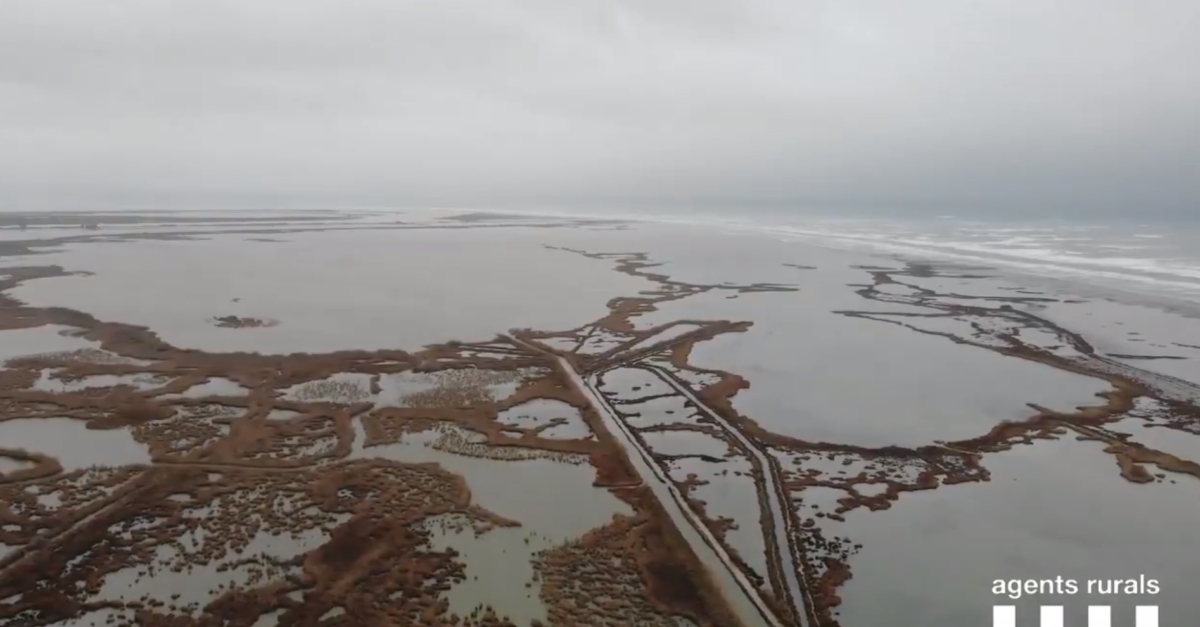 Despleguen una creu vermella per denunciar la fragilitat del Trabucador per la retenci de sediments als embassaments | EbreActiu.cat, revista digital d’oci actiu | Terres de l’Ebre ...