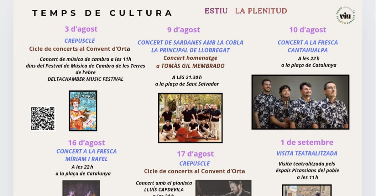 Conciertos en verano en Horta de Sant Joan: Sardanas con la cobla la Principal de Llobregat