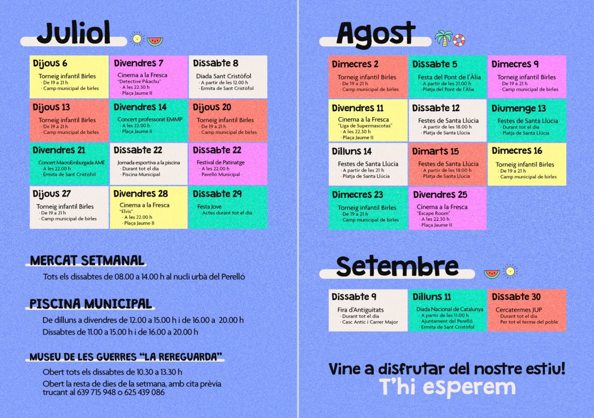 Agenda destiu del Perell