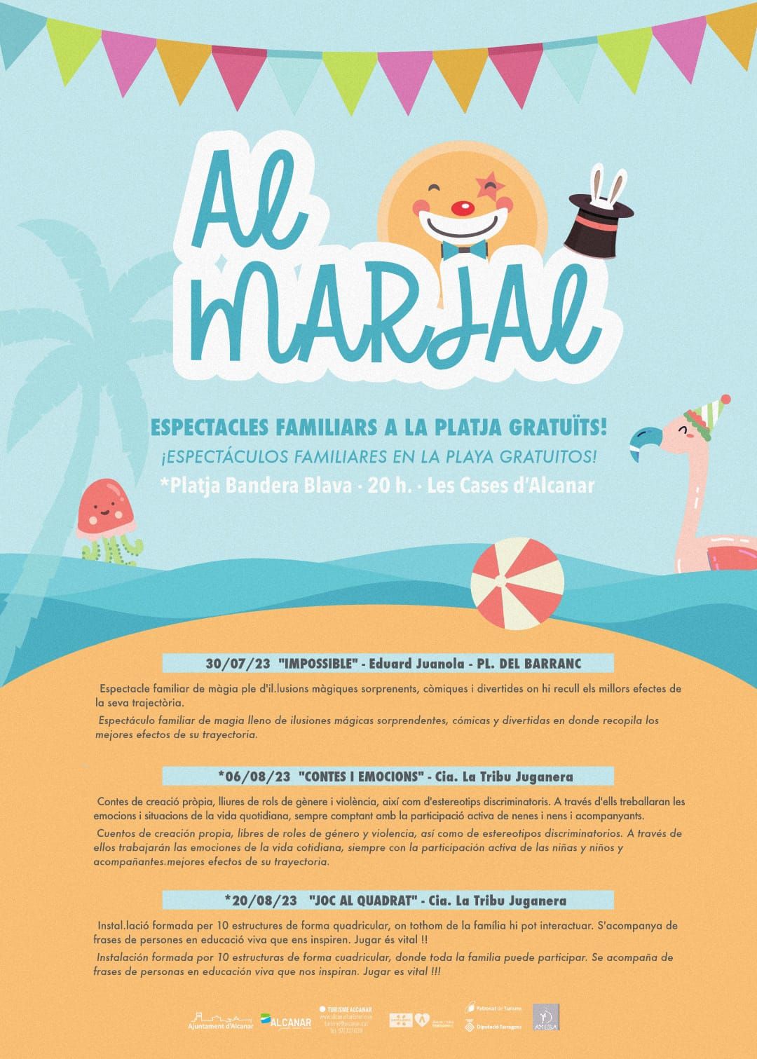 Al Marjal! Espectacles familiars a la platja del Marjal de les Cases dAlcanar