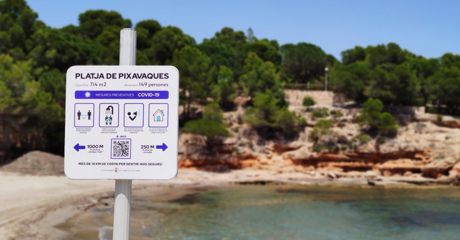 La Ametlla de Mar instala paneles informativos en las playas sobre las medidas para prevenir el coronavirus | EbreActiu.cat, revista digital de ocio activo | Terres de l’Ebre...