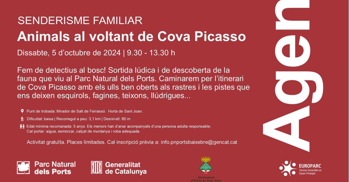 Senderismo familiar: Animales en el entorno de la de Cueva Picasso