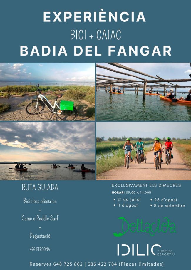 Experincia bici + caiac a la badia del Fangar