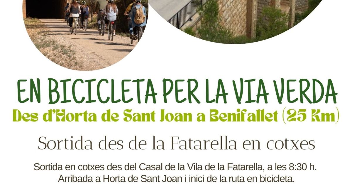 En bicicleta per la Via Verda, des dHorta de Sant Joan a Benifallet