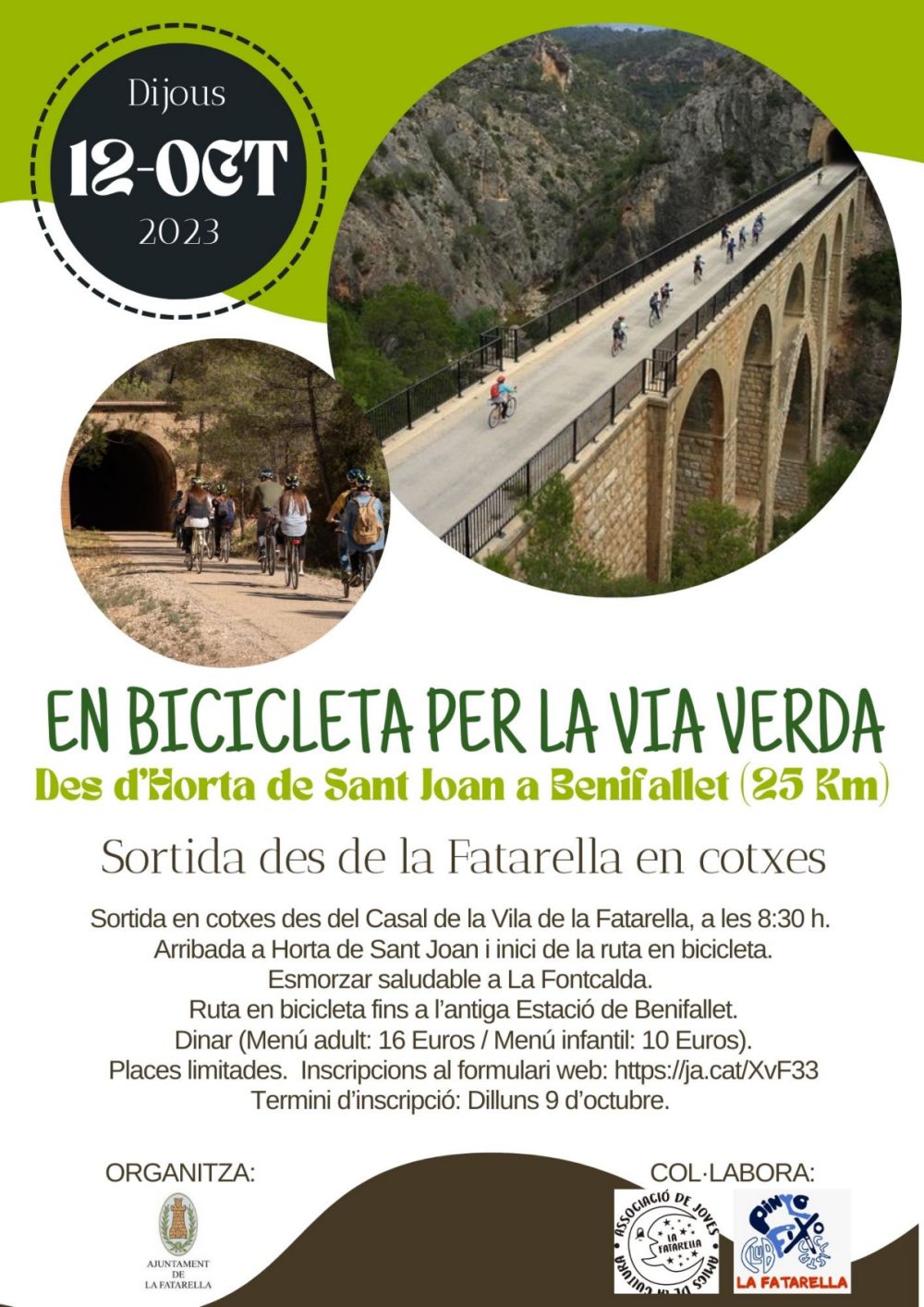 En bicicleta per la Via Verda, des dHorta de Sant Joan a Benifallet