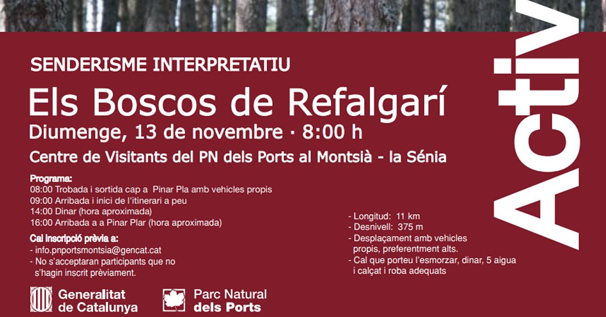 Senderisme interpretatiu: Els Boscos de Refalgar - reprogramada al 20 de novembre