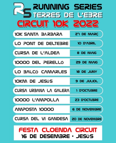 El Running Series del 2022 comptar amb 10 curses