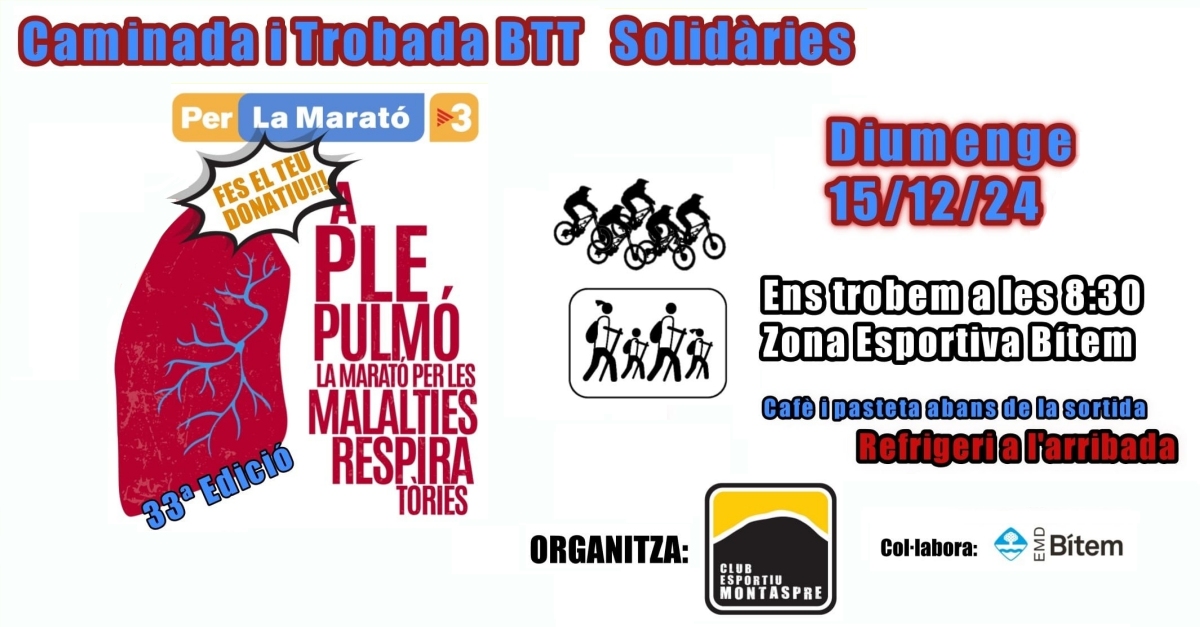 Caminata y Encuentro BTT solidarias por la Marat de TV3