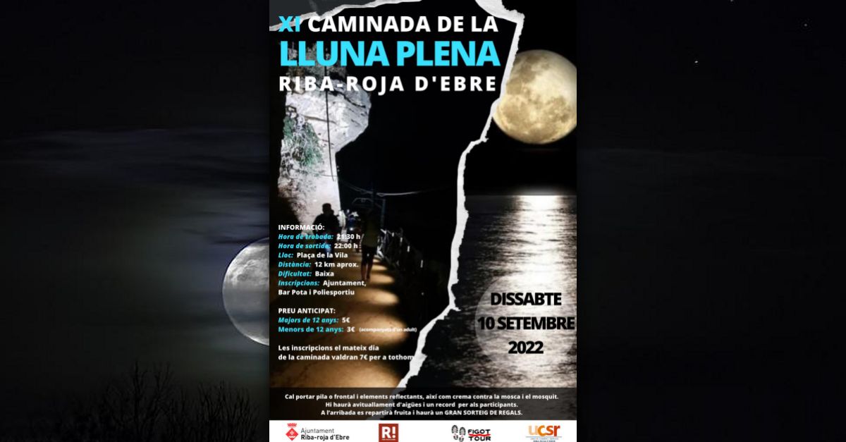 XI Caminata de la luna llena en Riba-roja dEbre