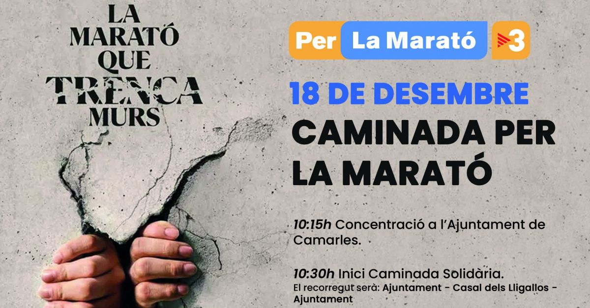 Caminada solidria per la Marat de TV3 a Camarles