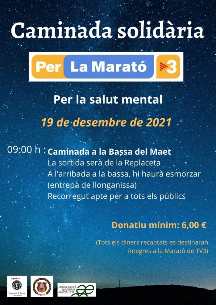 Caminada solidria per la Marat de TV3 a la Pobla de Massaluca