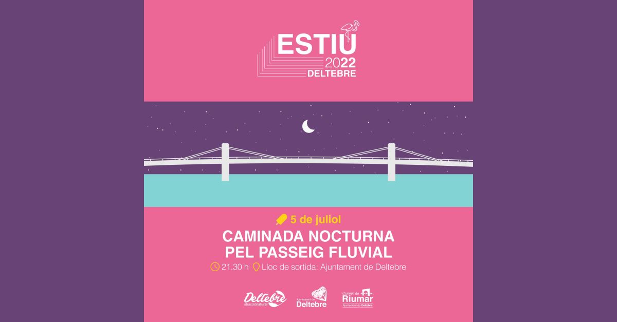 Caminata nocturna por el paseo Fluvial de Deltebre