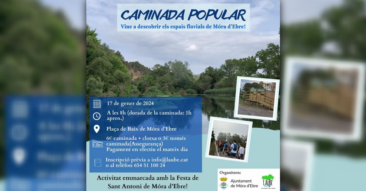 Caminata popular por los entornos fluviales de Mra dEbre