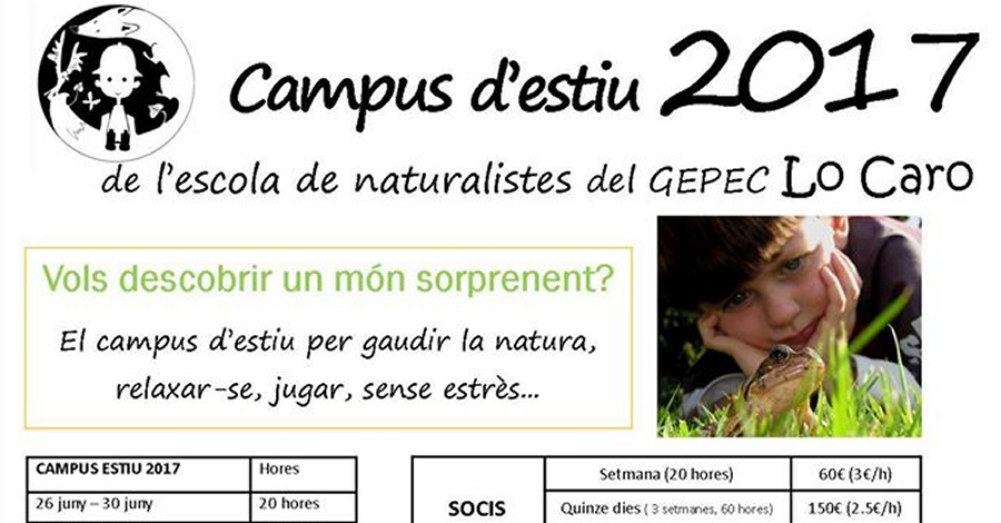 Campus destiu 2017 Escola de naturalistes del GEPEC Lo Caro