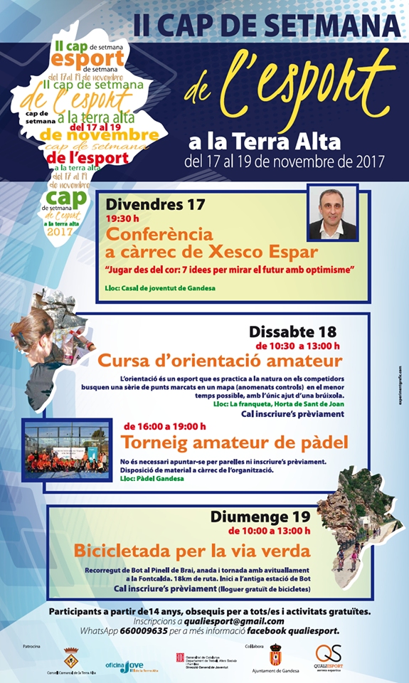 La Terra Alta celebrar la II Setmana de l’Esport | EbreActiu.cat, revista digital d’oci actiu | Terres de l’Ebre ...