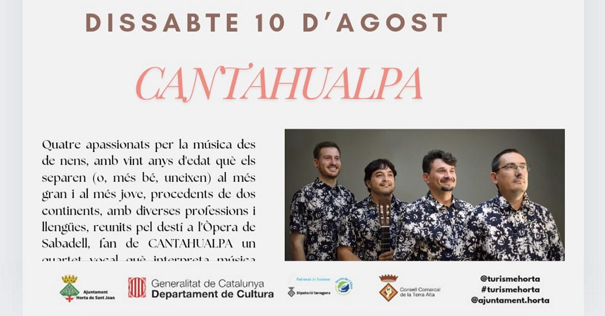 Conciertos en verano en Horta de Sant Joan: Cantahualpa