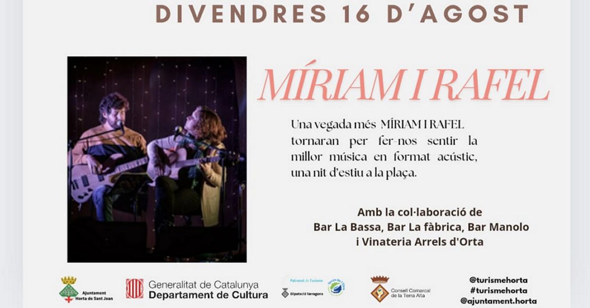 Concerts a lestiu a Horta de Sant Joan: Mriam i Rafel