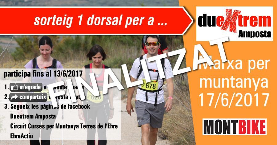 <p>sorteig 1 dorsal per la Marxa Duextrem Amposta (17/6/2017)</p>