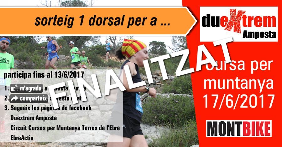 <p>sorteig 1 dorsal per al Trail Duextrem Amposta (17/6/2017)</p>