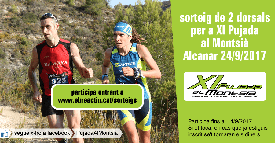 <p>Sorteig 2 dorsals per a la XI Pujada al Montsi - Alcanar - 24/9/2017</p>