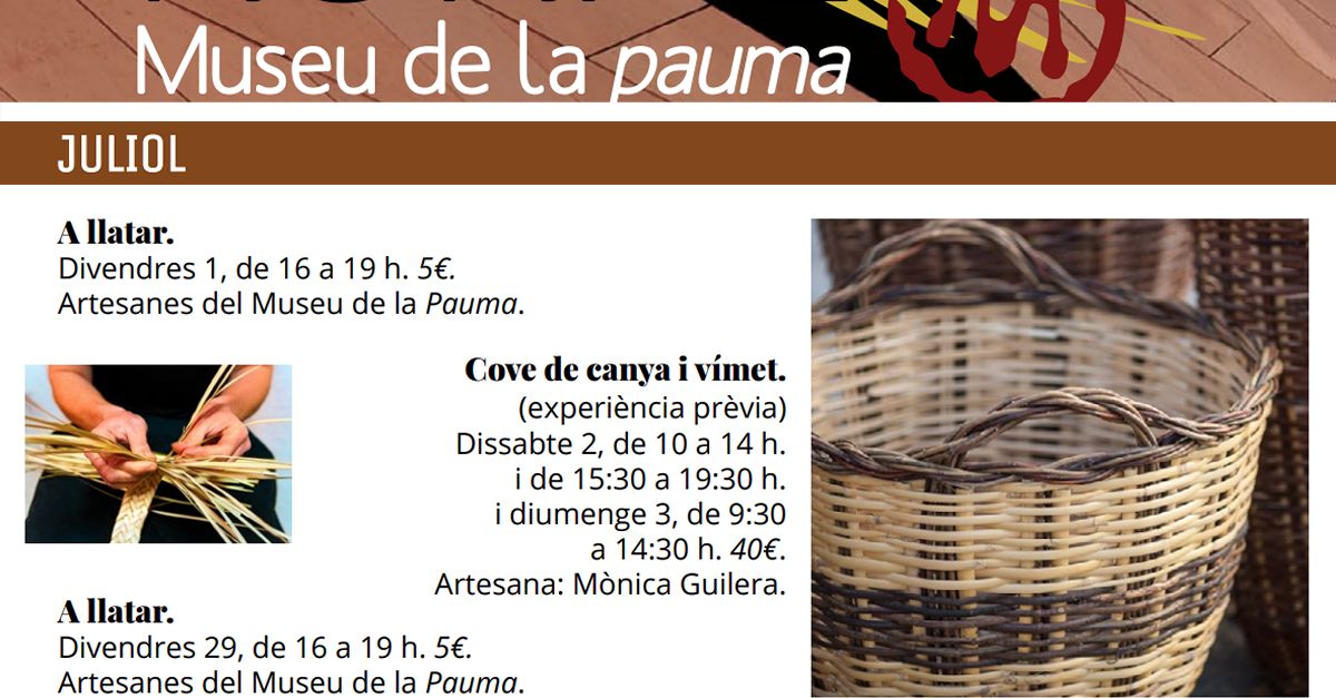 Cursos del Museu de la Pauma: Cesto de caa y mimbre