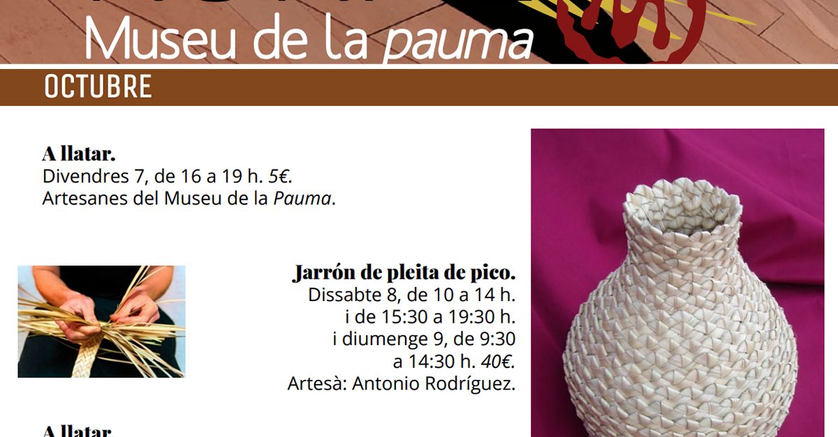 Cursos del Museu de la Pauma: Jarrn de pleita de pico