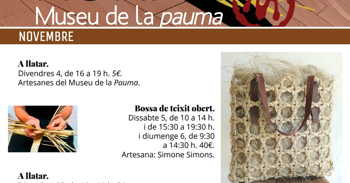 Cursos del Museu de la Pauma: Bolsa de tejido abierto