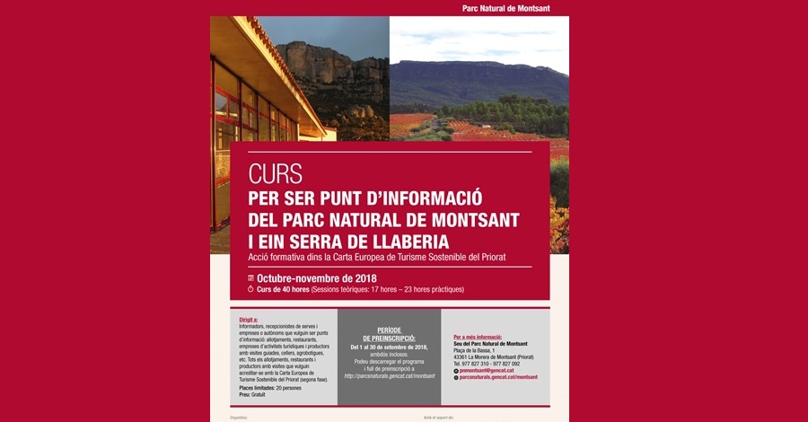 Pre-inscripciones Curso para ser Punto de Informacin PN de la Serra de Montsant y EIN Serra de Llaberia