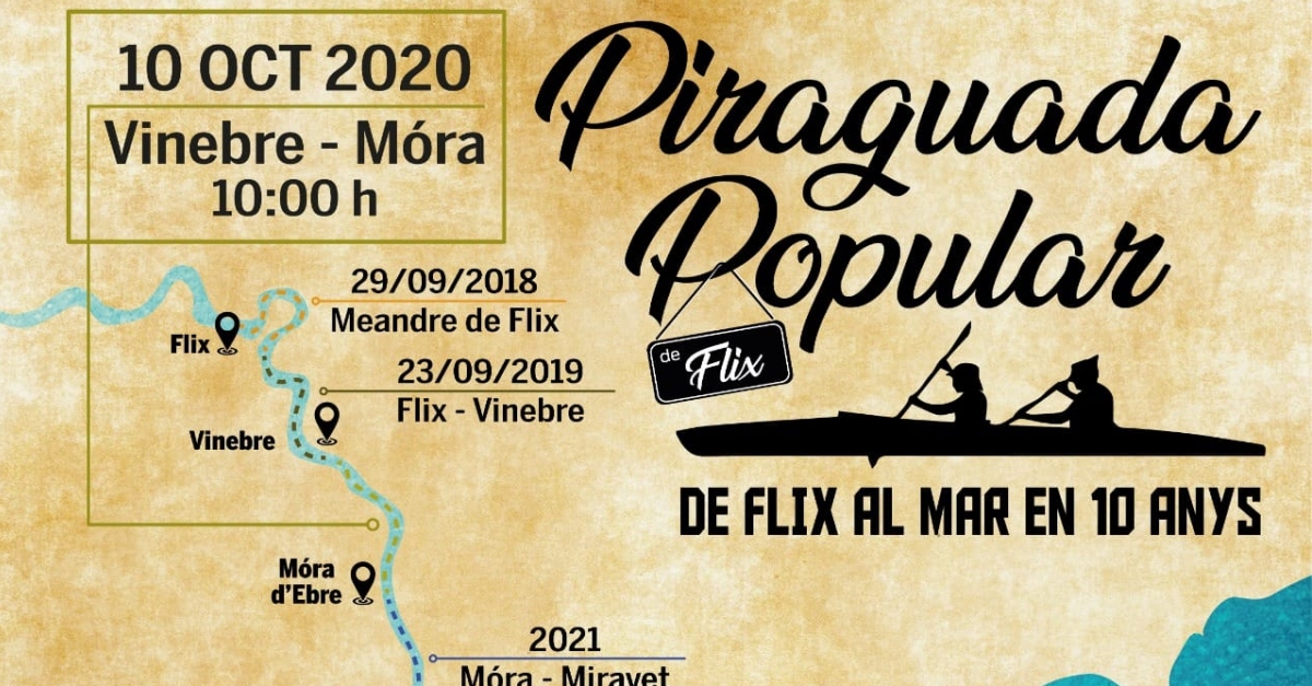 Piraguada popular de Flix al mar en 10 anys: Vinebre-Mra