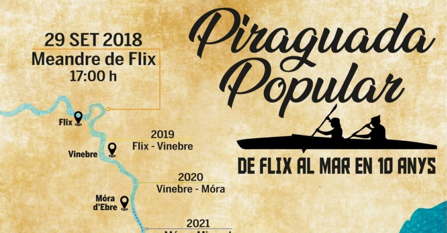 Piraguada popular. De Flix al mar en 10 anys