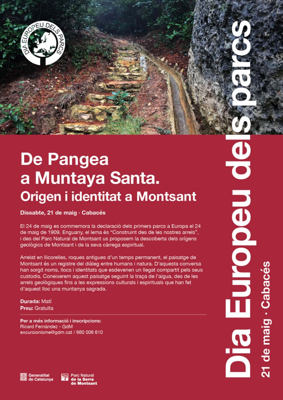 Dia Europeu dels parcs: de Pangea a Muntanya Santa. Origen i identitat a Montsant