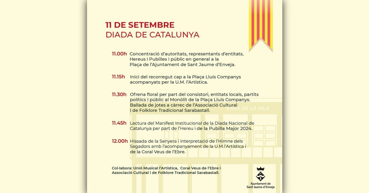 Diada Nacional de Catalunya en Sant Jaume dEnveja