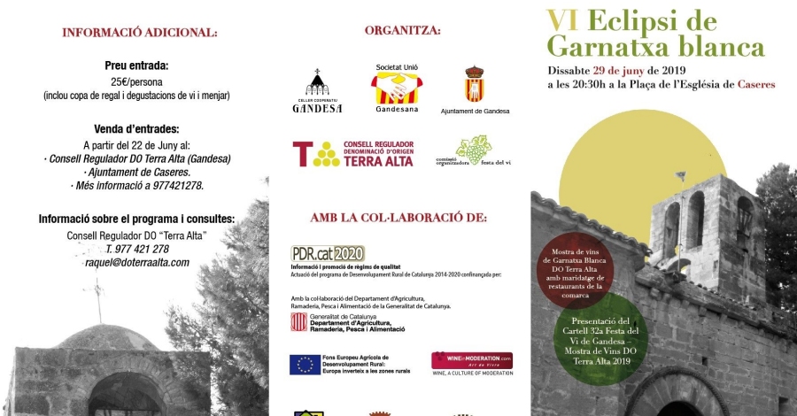 VI Eclipsi de Garnatxa blanca. Mostra de Garnatxes Blanques DO Terra Alta