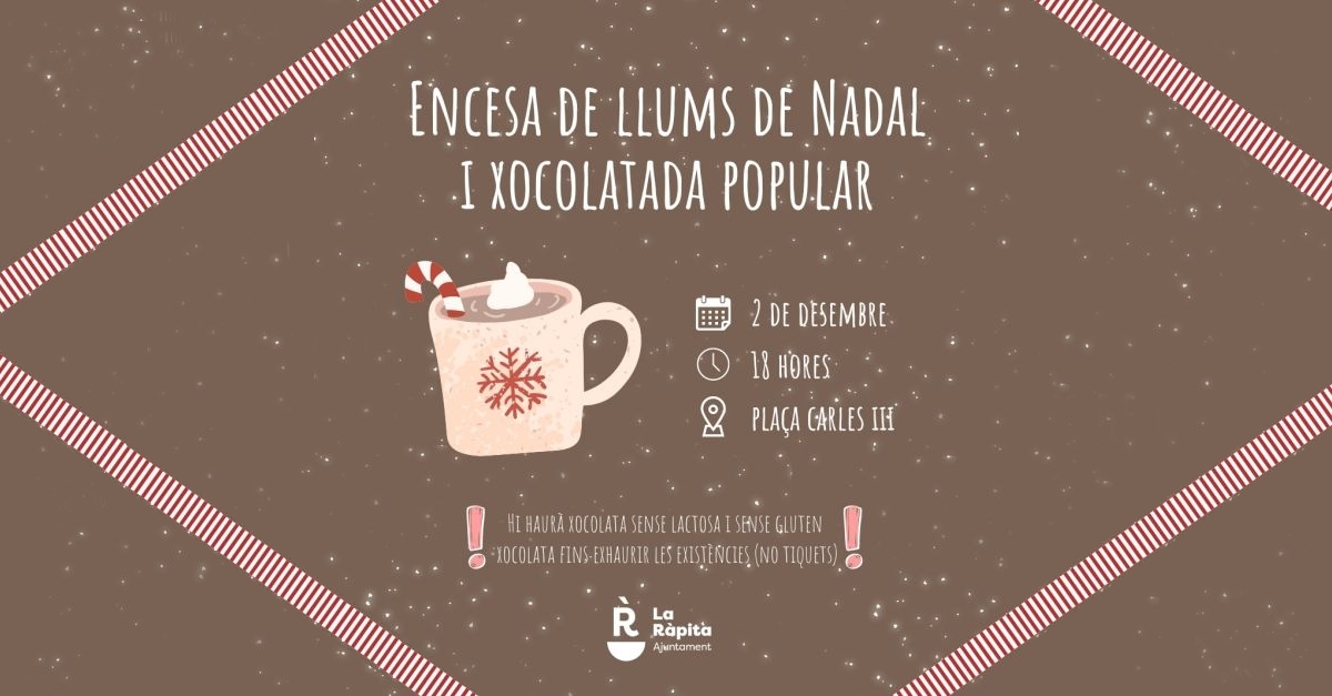 Encesa de llums de Nadal i xocolatada popular