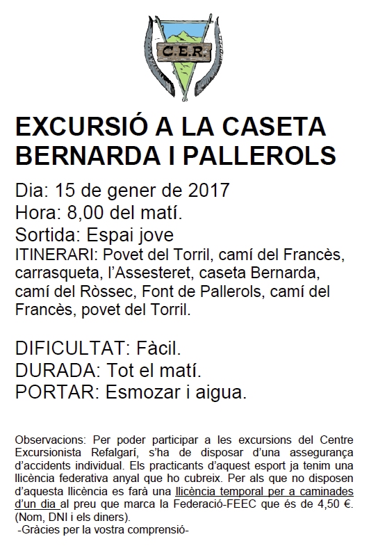 Excursi a la Caseta Bernarda i Pallerols