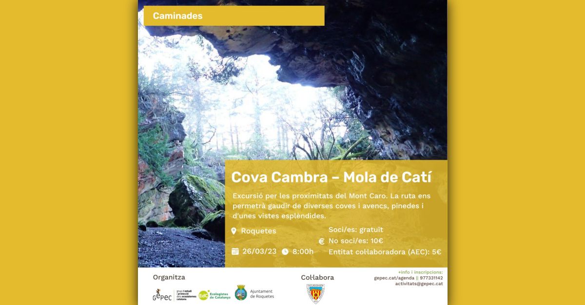 Excursi a la Cova Cambra  Mola de Cat