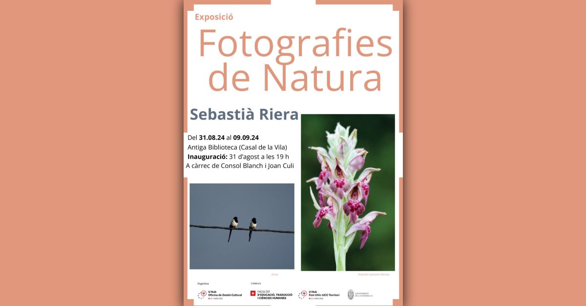 Exposicin de fotografas de naturaleza: Sebasti Riera. Paisatge, insectes i ocells