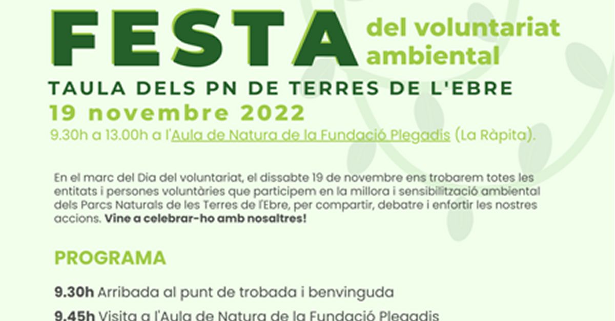 Festa del voluntariat ambiental a les Terres de lEbre