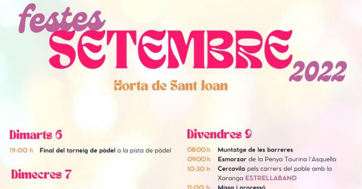 Fiestas de septiembre en Horta de Sant Joan