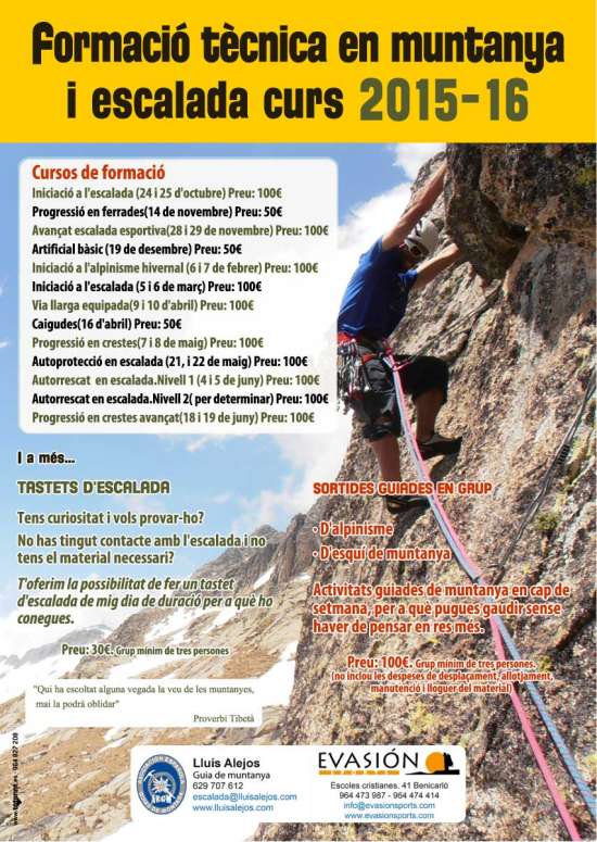 Curs d’autorescat en escalada niell 1