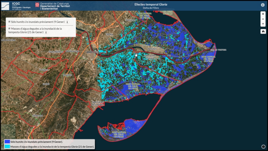 L’Institut Cartogrfic i Geolgic de Catalunya habilita un visor per comprovar l’extensi de les inundacions al Delta de l’Ebre | EbreActiu.cat, revista digital d’oci actiu | Terres de l’Ebre ...