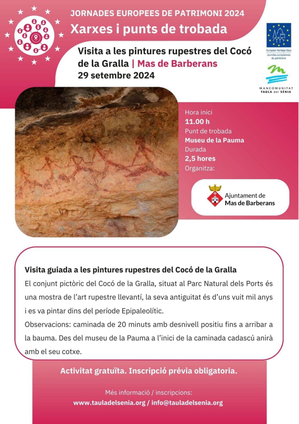 JEP2024: Visita a les pintures rupestres del Coc de la Gralla