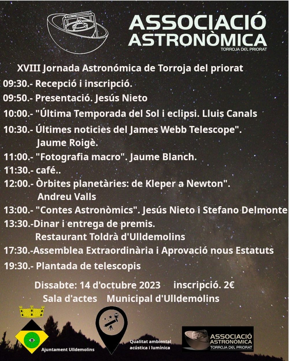 XVIII Jornada astronmica de Torroja del Priorat